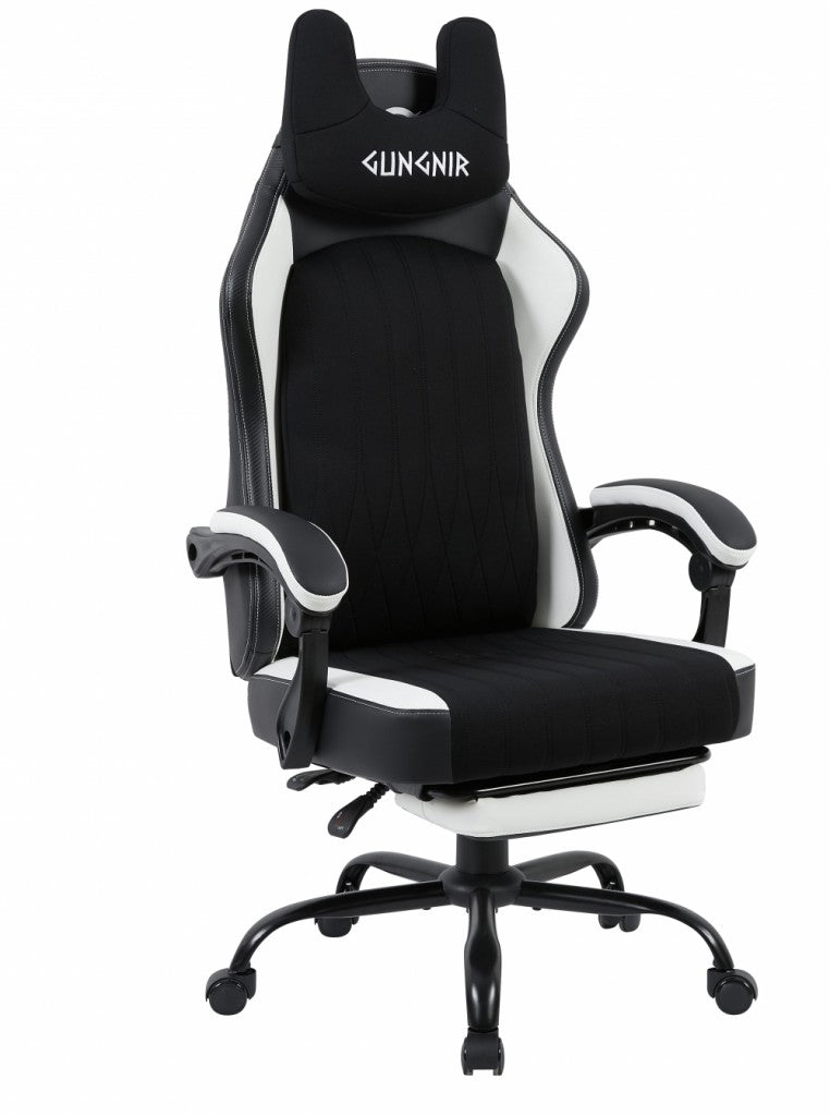 GUNGNIR Arctic White Gamingstol G-Hybrid Leather